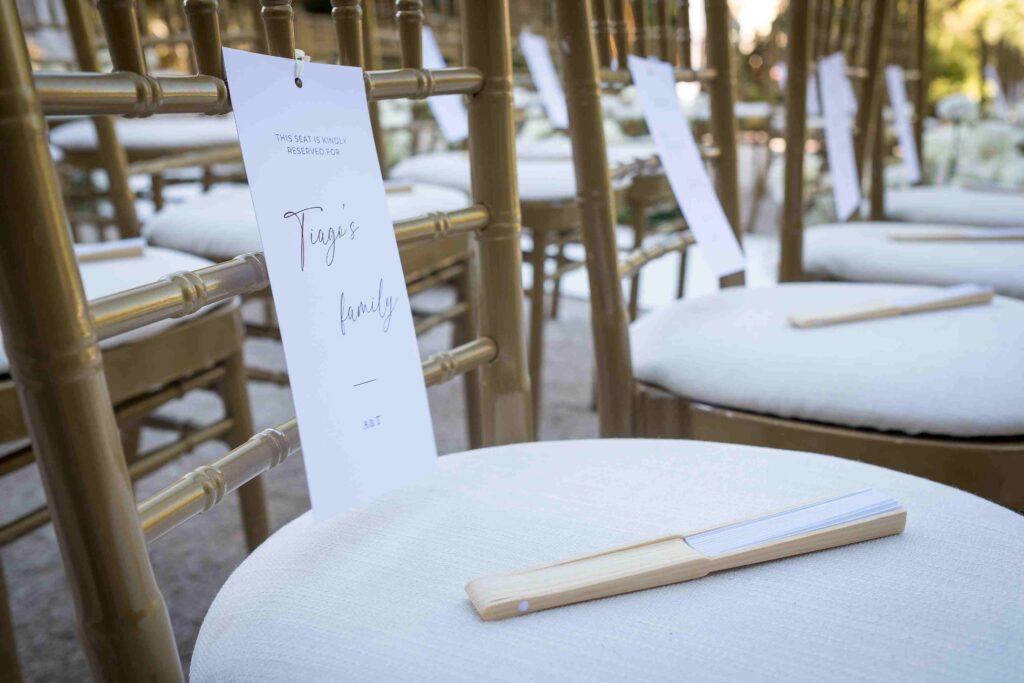 Wedding ceremony details at a destination wedding in Lisbon, Portugal Destination wedding ceremony details planned by a wedding planner in Lisbon, Portugal.
